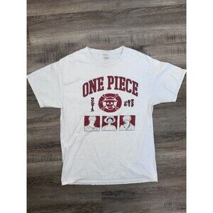 One Piece Crew Anime Graphic T-Shirt Mens M White Red Luffy Zoro 2022